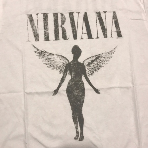 SOLD OUT White Nirvana Vintage Concert Band Graphic T-Shirt - Picture 4 of 7